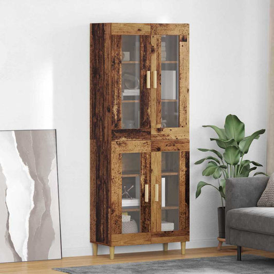 vidaXL Highboard Old Wood 69.5 x 34 x 180 cm Engineered Wood