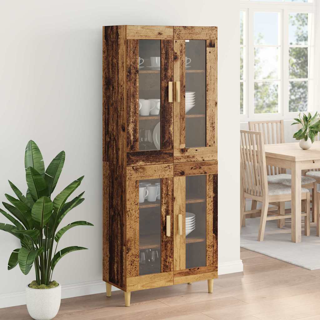 vidaXL Highboard Old Wood 69.5 x 34 x 180 cm Engineered Wood