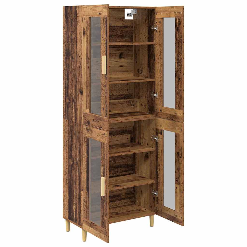 vidaXL Highboard Old Wood 69.5 x 34 x 180 cm Engineered Wood