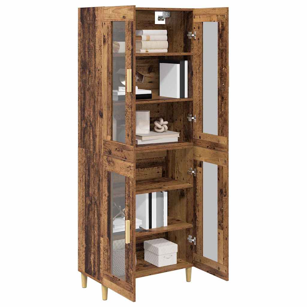 vidaXL Highboard Old Wood 69.5 x 34 x 180 cm Engineered Wood