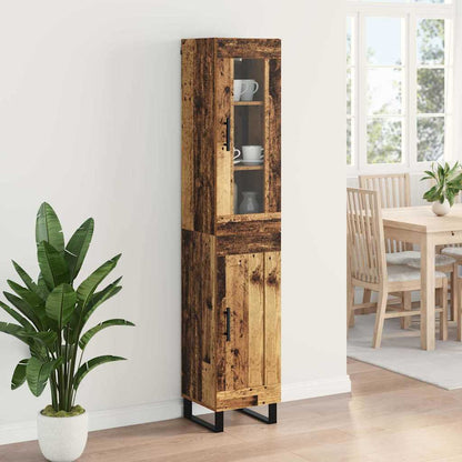 vidaXL Highboard Old Wood 34.5 x 34 x 180 cm Engineered Wood