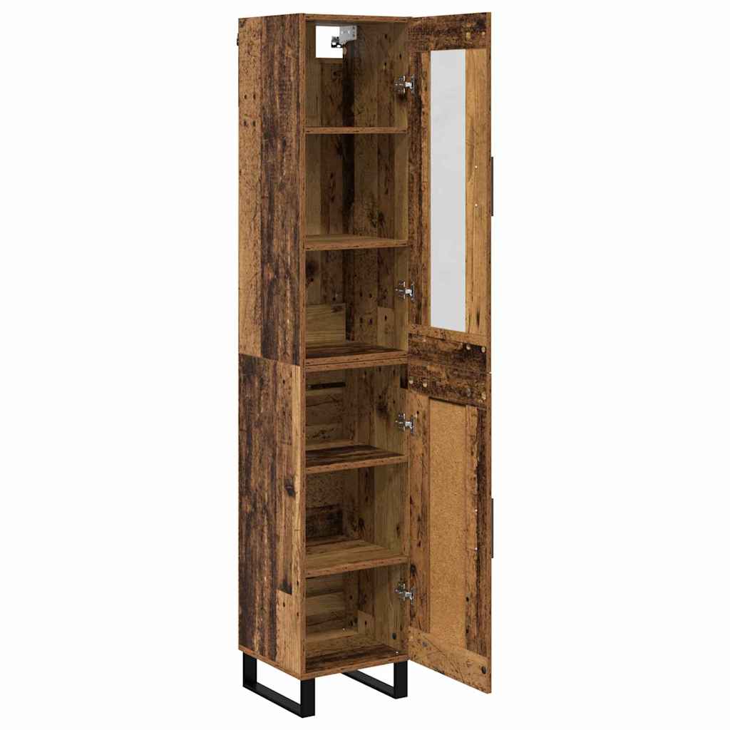 vidaXL Highboard Old Wood 34.5 x 34 x 180 cm Engineered Wood