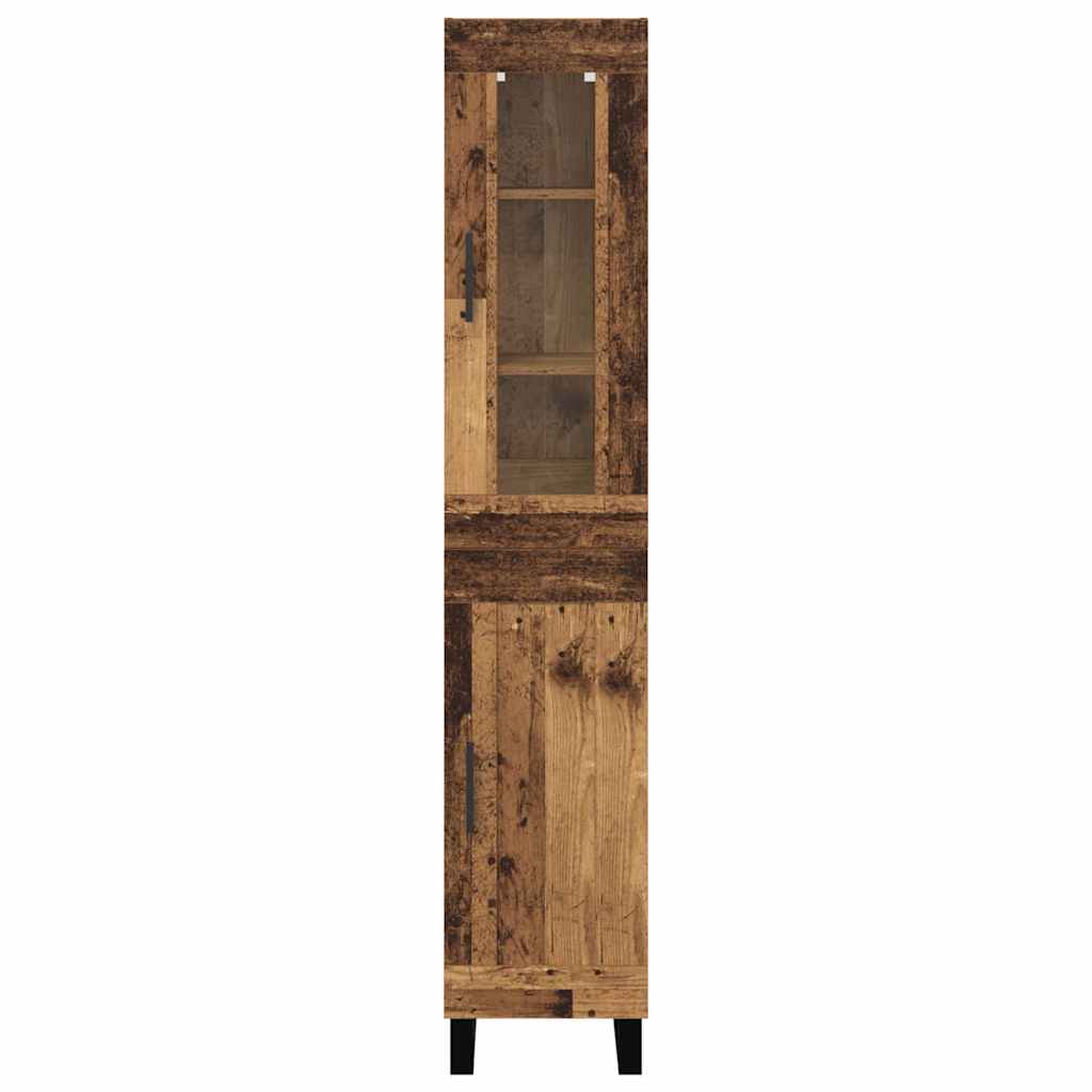 vidaXL Highboard Old Wood 34.5 x 34 x 180 cm Engineered Wood