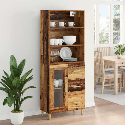 vidaXL Highboard Old Wood 69.5 x 34 x 180 cm Engineered Wood