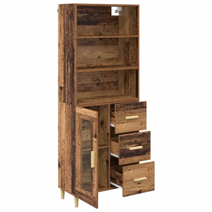 vidaXL Highboard Old Wood 69.5 x 34 x 180 cm Engineered Wood