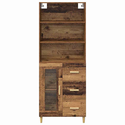 vidaXL Highboard Old Wood 69.5 x 34 x 180 cm Engineered Wood