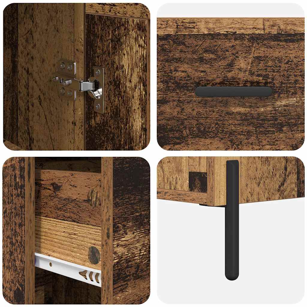 vidaXL Highboard Old Wood 34.5 x 34 x 180 cm Engineered Wood