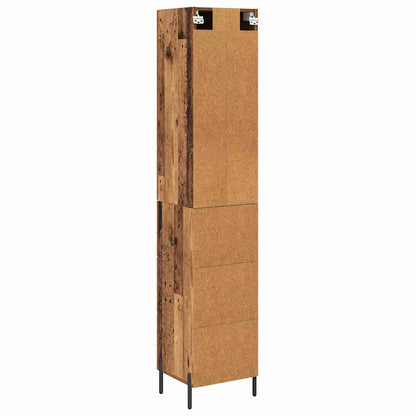 vidaXL Highboard Old Wood 34.5 x 34 x 180 cm Engineered Wood