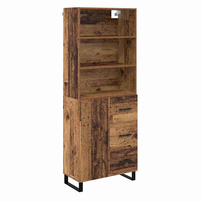 vidaXL Highboard with Drawer 2 pcs Old Wood Engineered Wood