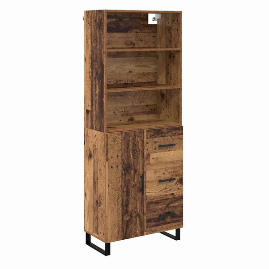 vidaXL Highboard with Drawer 2 pcs Old Wood Engineered Wood