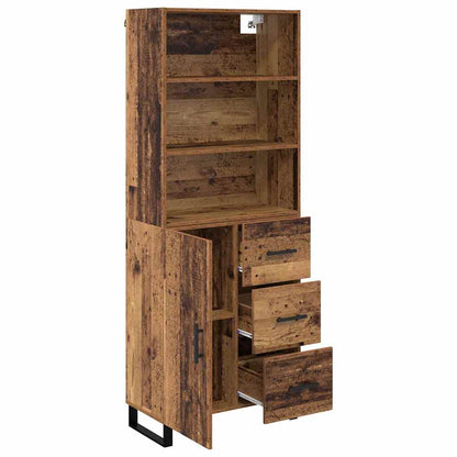 vidaXL Highboard with Drawer 2 pcs Old Wood Engineered Wood