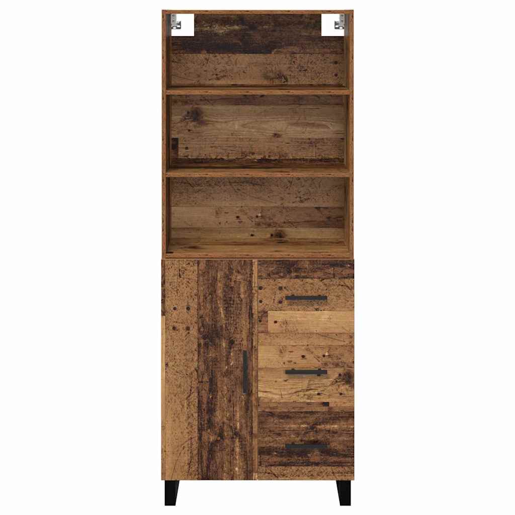 vidaXL Highboard with Drawer 2 pcs Old Wood Engineered Wood