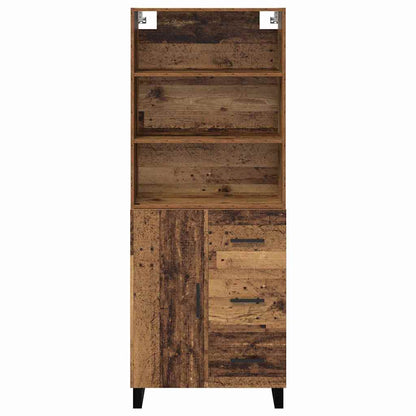 vidaXL Highboard with Drawer 2 pcs Old Wood Engineered Wood