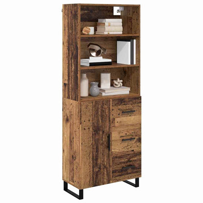 vidaXL Highboard with Drawer 2 pcs Old Wood Engineered Wood