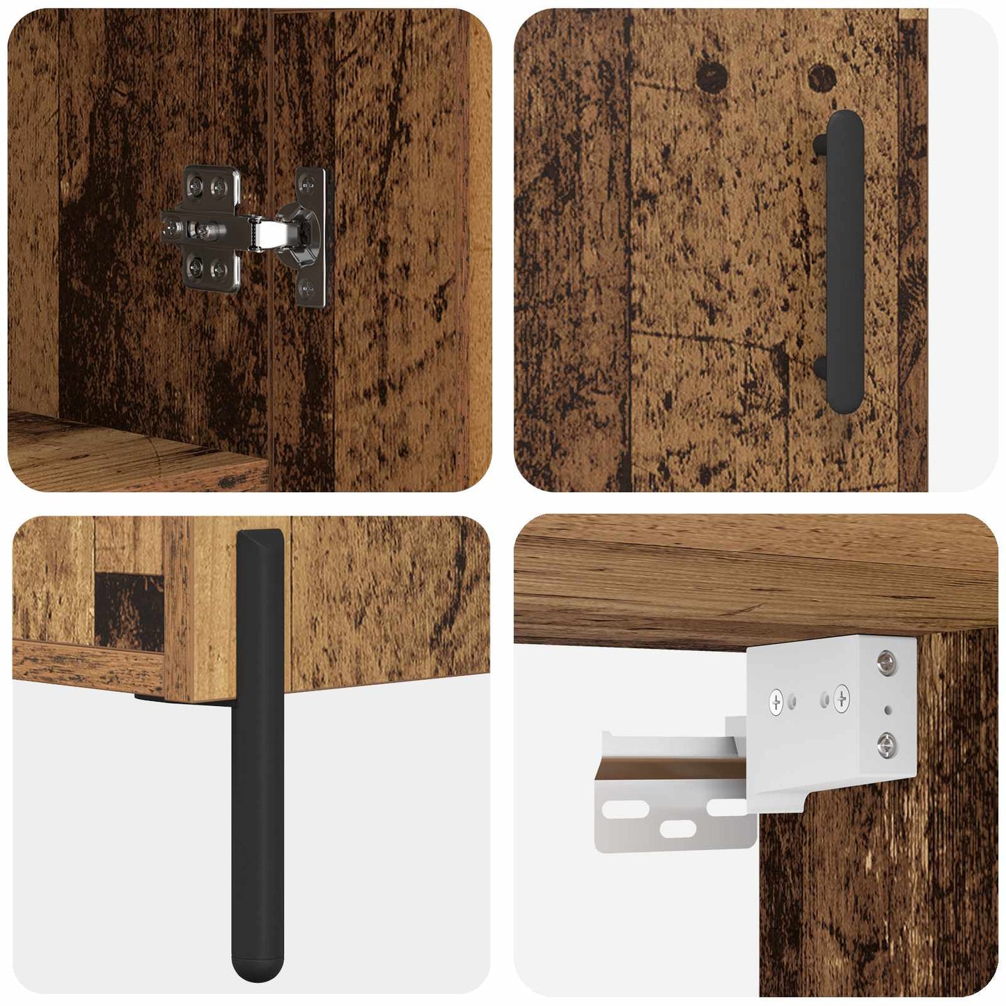 vidaXL Highboard Old Wood 69.5 x 34 x 180 cm Engineered Wood