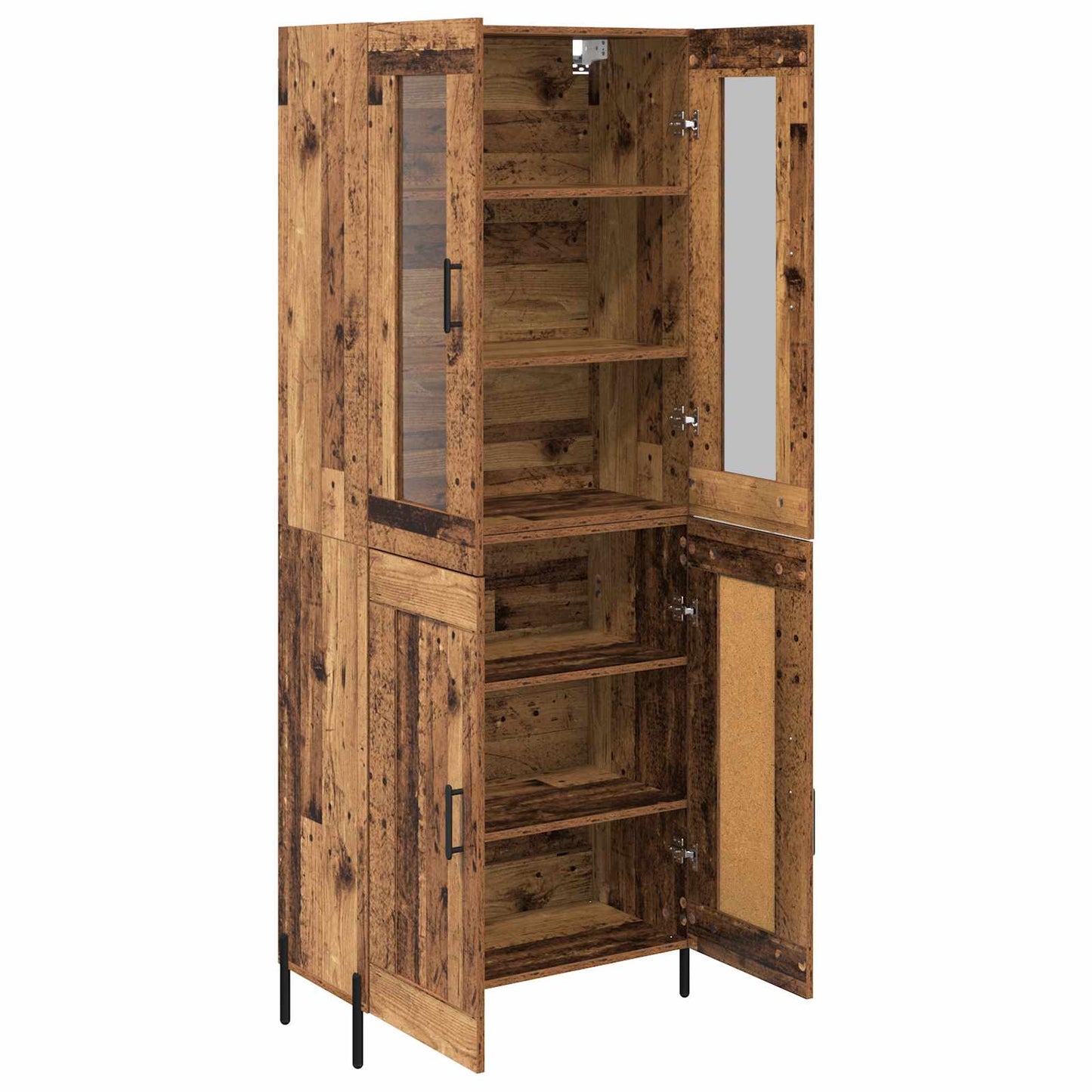 vidaXL Highboard Old Wood 69.5 x 34 x 180 cm Engineered Wood