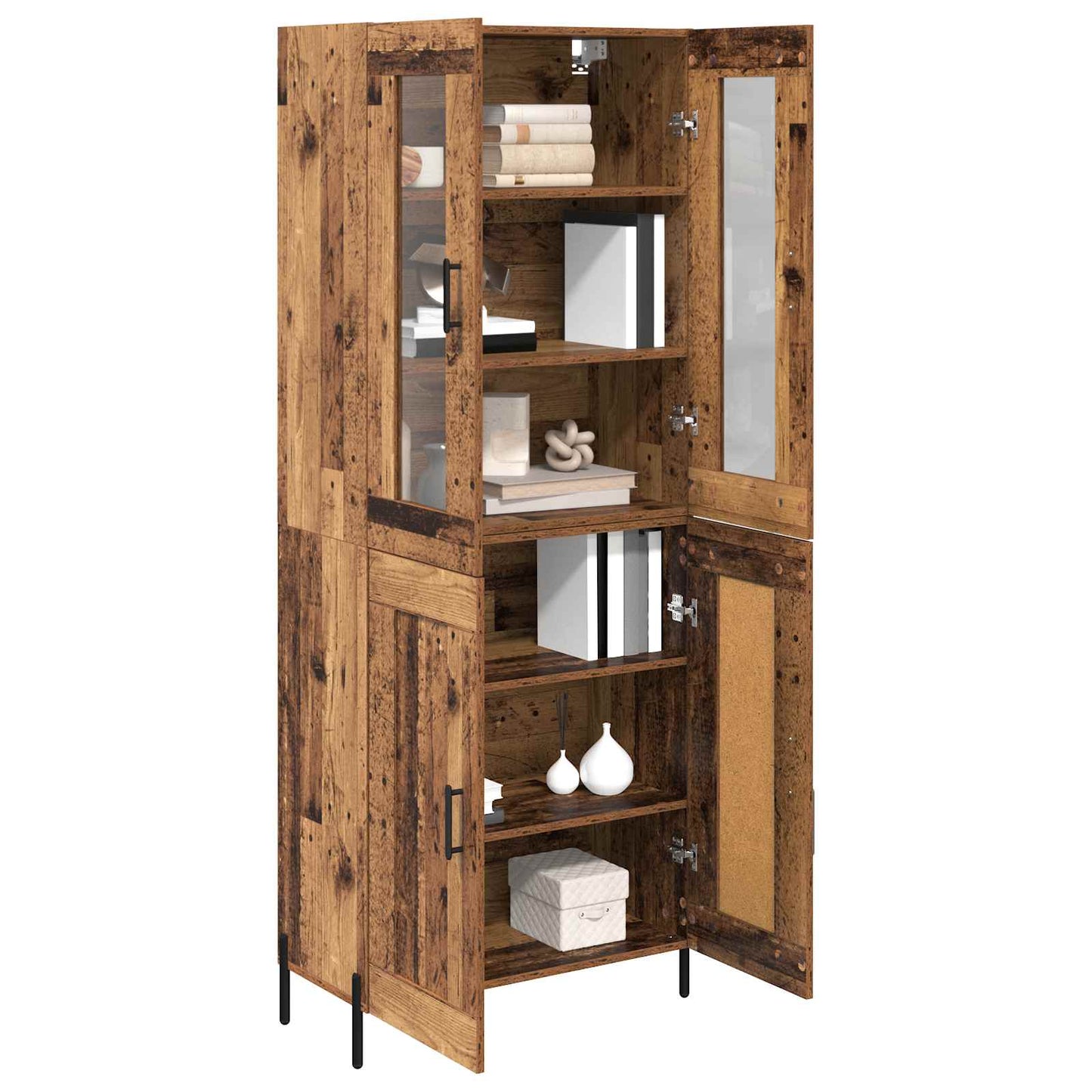 vidaXL Highboard Old Wood 69.5 x 34 x 180 cm Engineered Wood