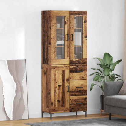 vidaXL Highboard with Drawer 2 pcs Old Wood Engineered Wood