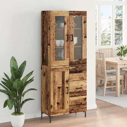 vidaXL Highboard with Drawer 2 pcs Old Wood Engineered Wood