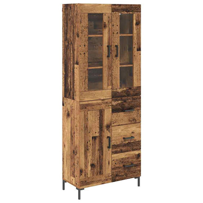 vidaXL Highboard with Drawer 2 pcs Old Wood Engineered Wood