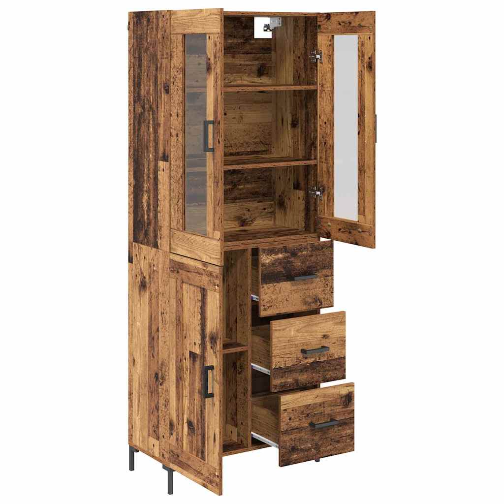 vidaXL Highboard with Drawer 2 pcs Old Wood Engineered Wood