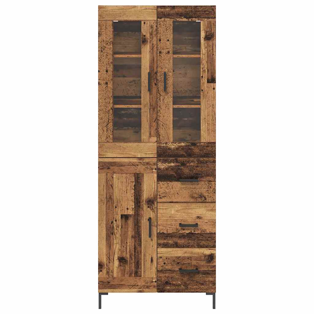 vidaXL Highboard with Drawer 2 pcs Old Wood Engineered Wood