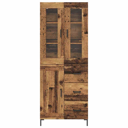 vidaXL Highboard with Drawer 2 pcs Old Wood Engineered Wood