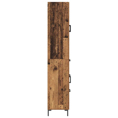 vidaXL Highboard with Drawer 2 pcs Old Wood Engineered Wood