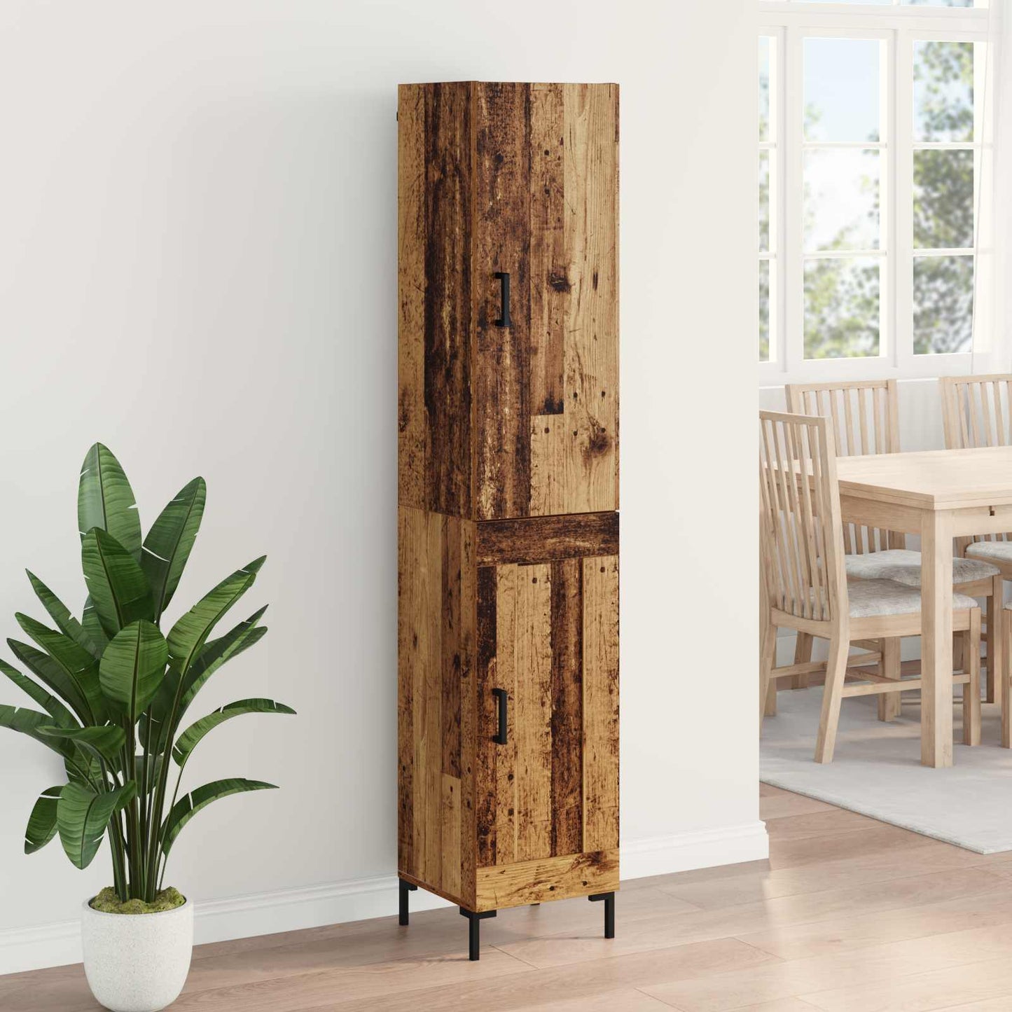 vidaXL Highboard Old Wood 69.5 x 34 x 180 cm Engineered Wood