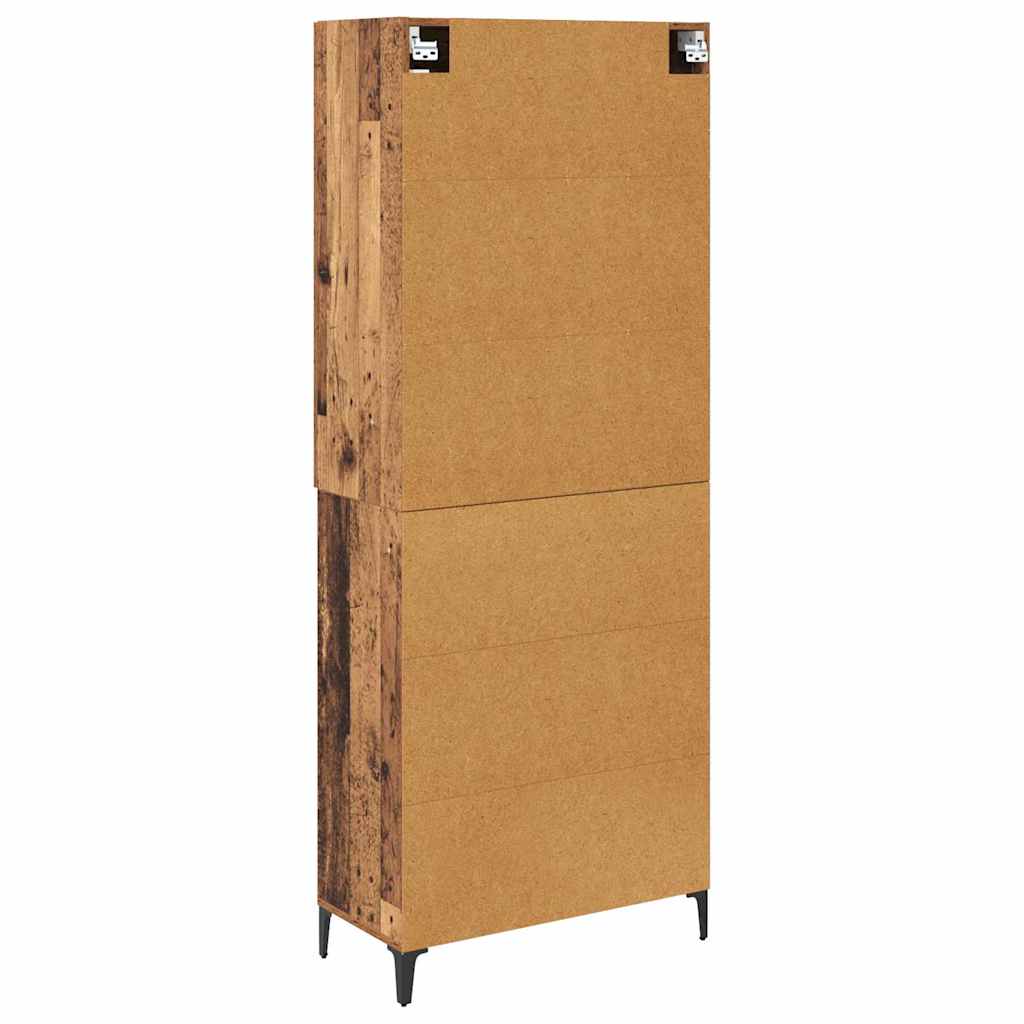vidaXL Highboard Old Wood 69.5 x 34 x 180 cm Engineered Wood