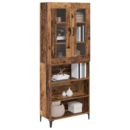 vidaXL Highboard Old Wood 69.5 x 34 x 180 cm Engineered Wood