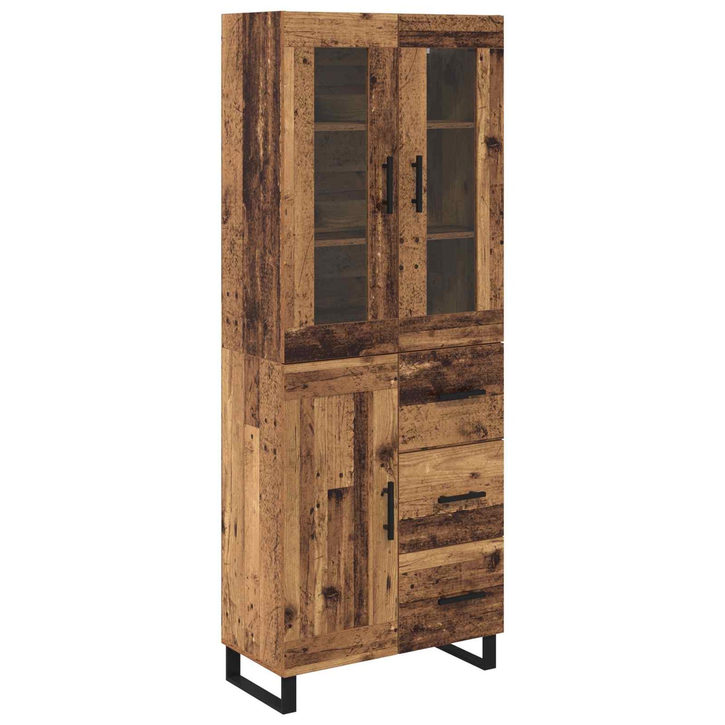 vidaXL Highboard with Drawer 2 pcs Old Wood Engineered Wood