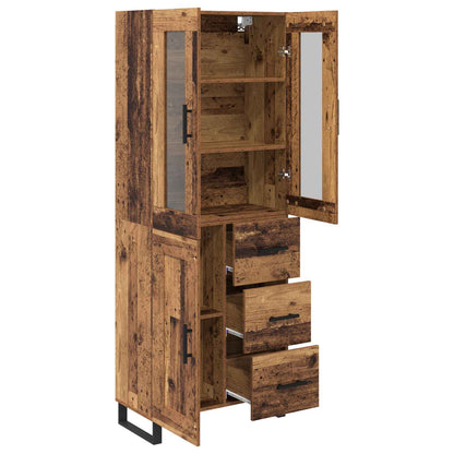 vidaXL Highboard with Drawer 2 pcs Old Wood Engineered Wood