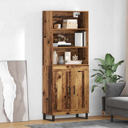 vidaXL Highboard 2 pcs Old Wood Engineered Wood