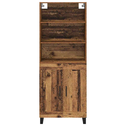 vidaXL Highboard 2 pcs Old Wood Engineered Wood
