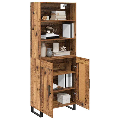 vidaXL Highboard 2 pcs Old Wood Engineered Wood