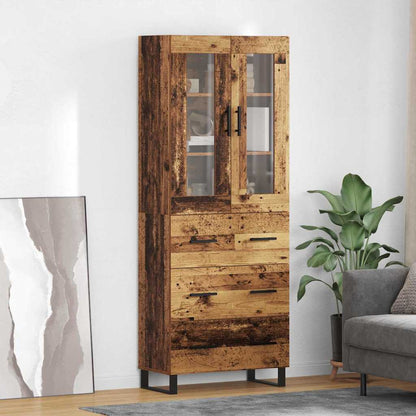 vidaXL Highboard with Drawer 2 pcs Old Wood Engineered Wood