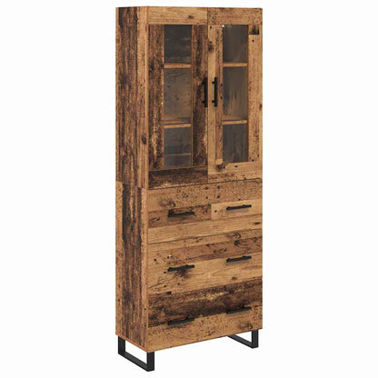 vidaXL Highboard with Drawer 2 pcs Old Wood Engineered Wood