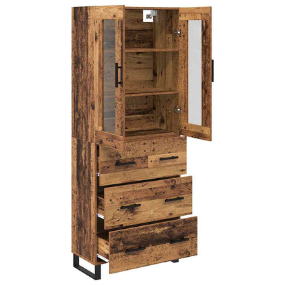 vidaXL Highboard with Drawer 2 pcs Old Wood Engineered Wood