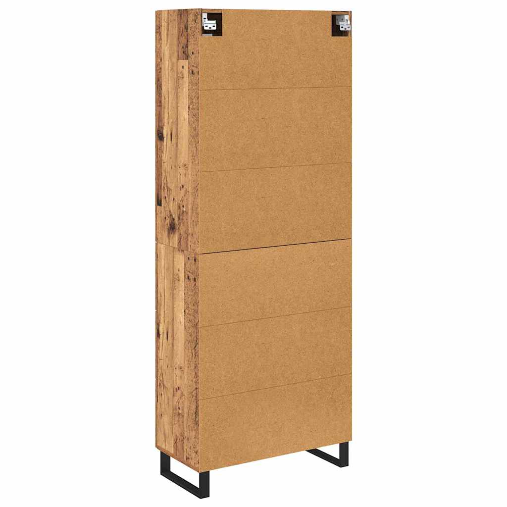 vidaXL Highboard with Drawer 2 pcs Old Wood Engineered Wood