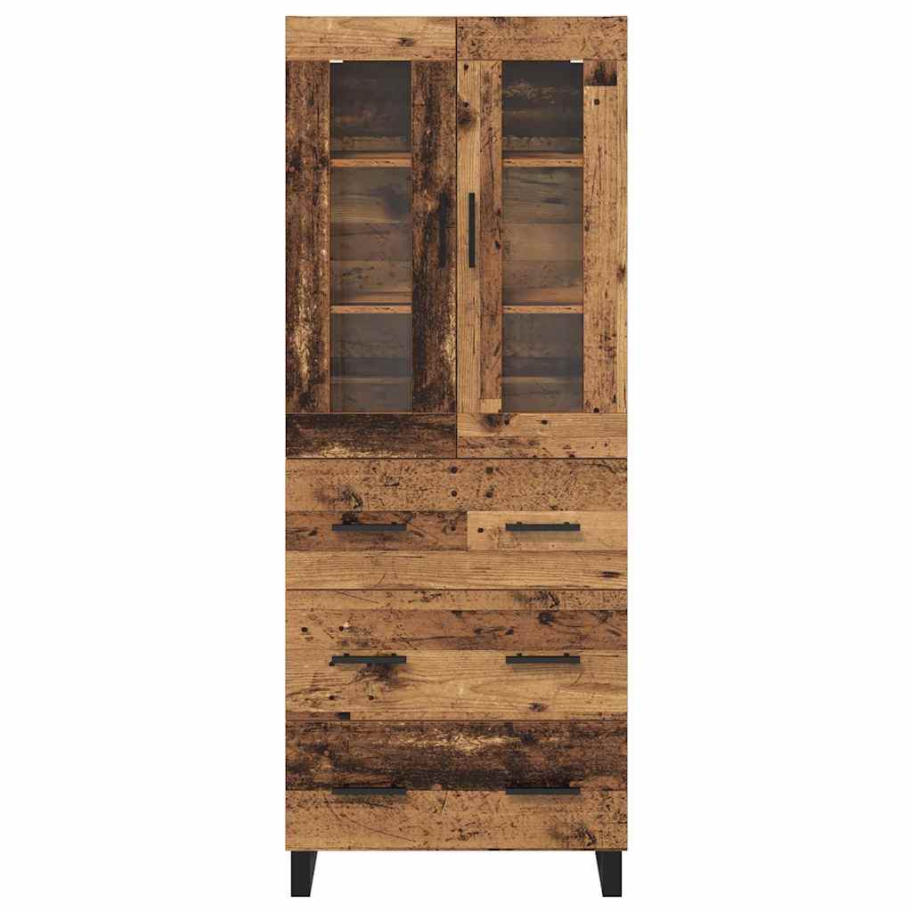 vidaXL Highboard with Drawer 2 pcs Old Wood Engineered Wood