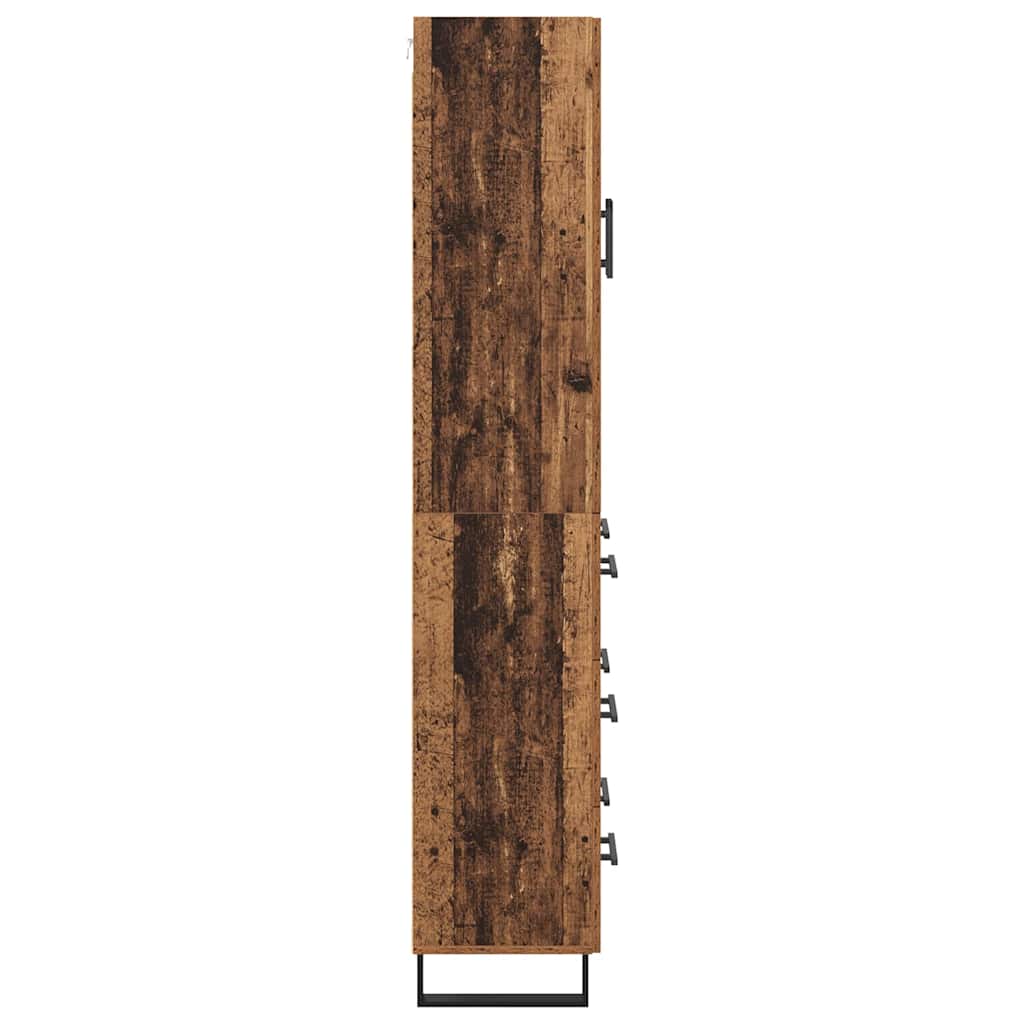 vidaXL Highboard with Drawer 2 pcs Old Wood Engineered Wood