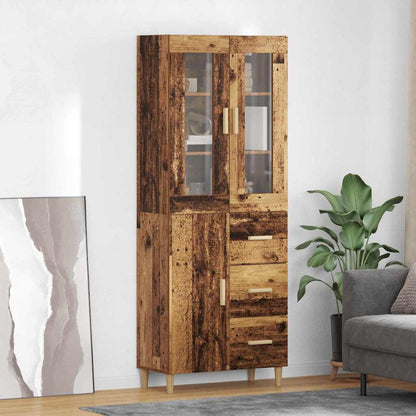 vidaXL Highboard Old Wood 69.5 x 34 x 180 cm Engineered Wood