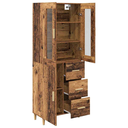 vidaXL Highboard Old Wood 69.5 x 34 x 180 cm Engineered Wood