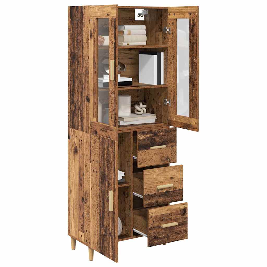 vidaXL Highboard Old Wood 69.5 x 34 x 180 cm Engineered Wood