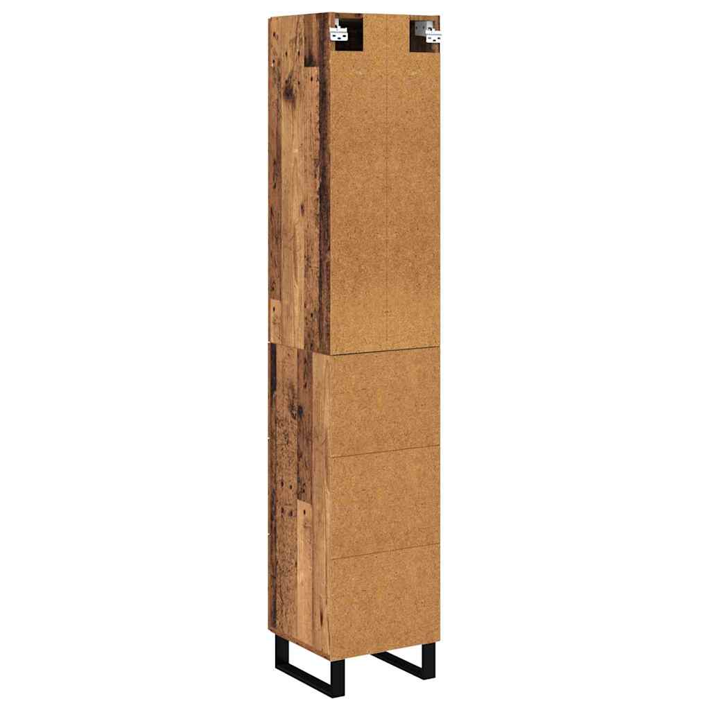 vidaXL Highboard Old Wood 34.5 x 34 x 180 cm Engineered Wood