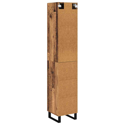 vidaXL Highboard Old Wood 34.5 x 34 x 180 cm Engineered Wood