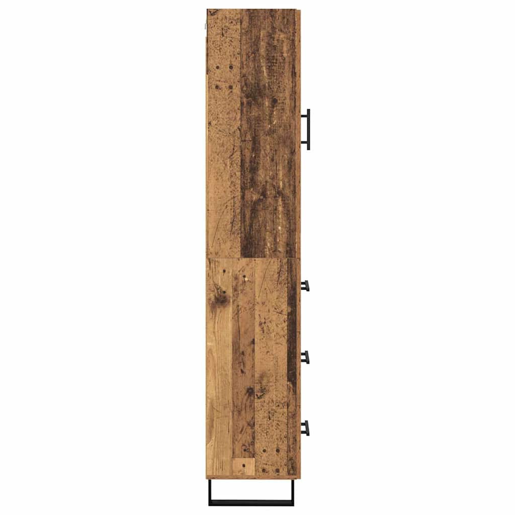 vidaXL Highboard Old Wood 34.5 x 34 x 180 cm Engineered Wood