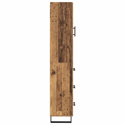 vidaXL Highboard Old Wood 34.5 x 34 x 180 cm Engineered Wood