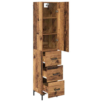 vidaXL Highboard Old Wood 69.5 x 34 x 180 cm Engineered Wood